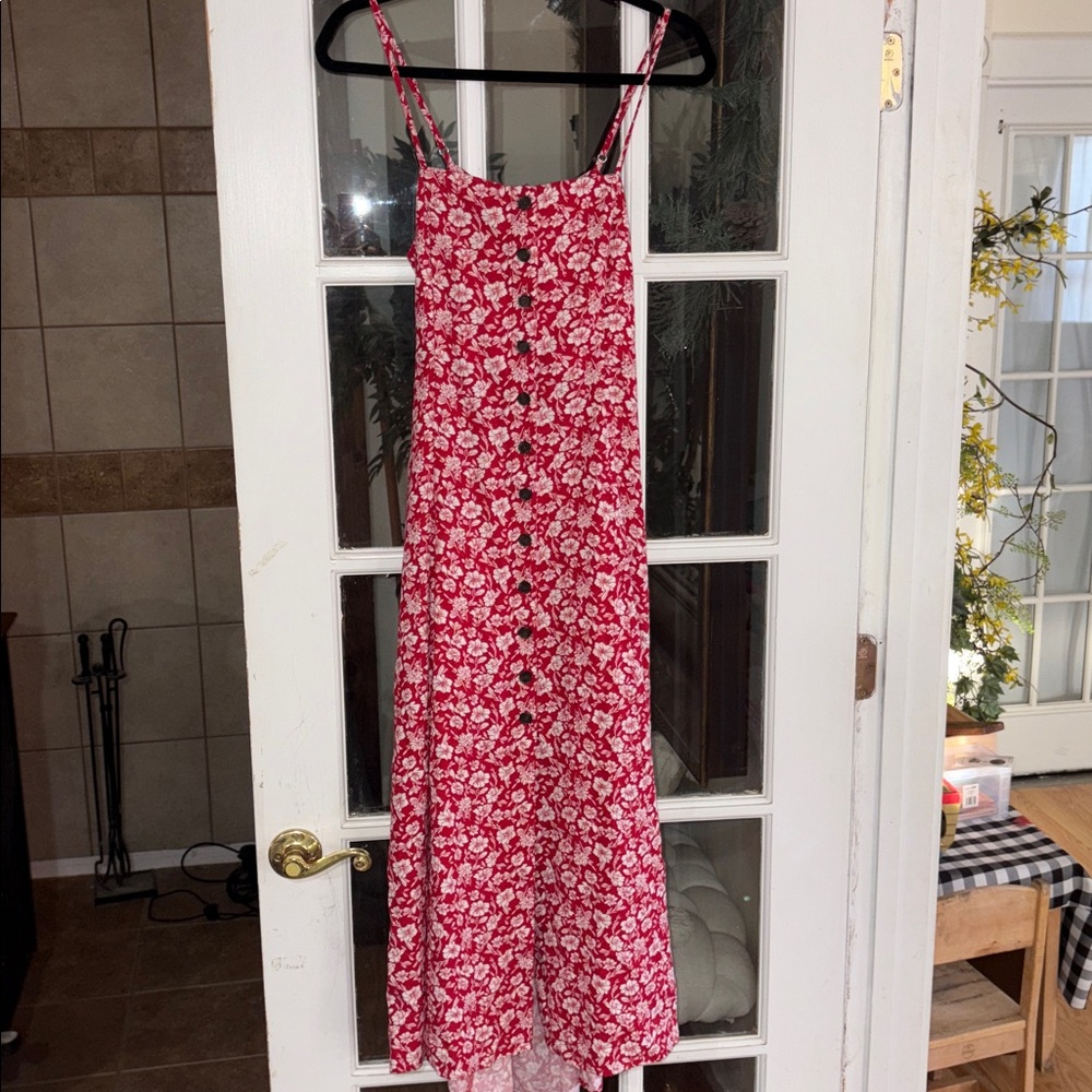 Universal Thread Dark Pink Floral Button-Front Su… - image 5